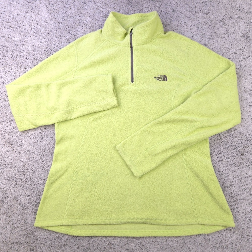 The‎ North Face Sweater Womens Large Fleece Pullover Quarter Zip Lime Green